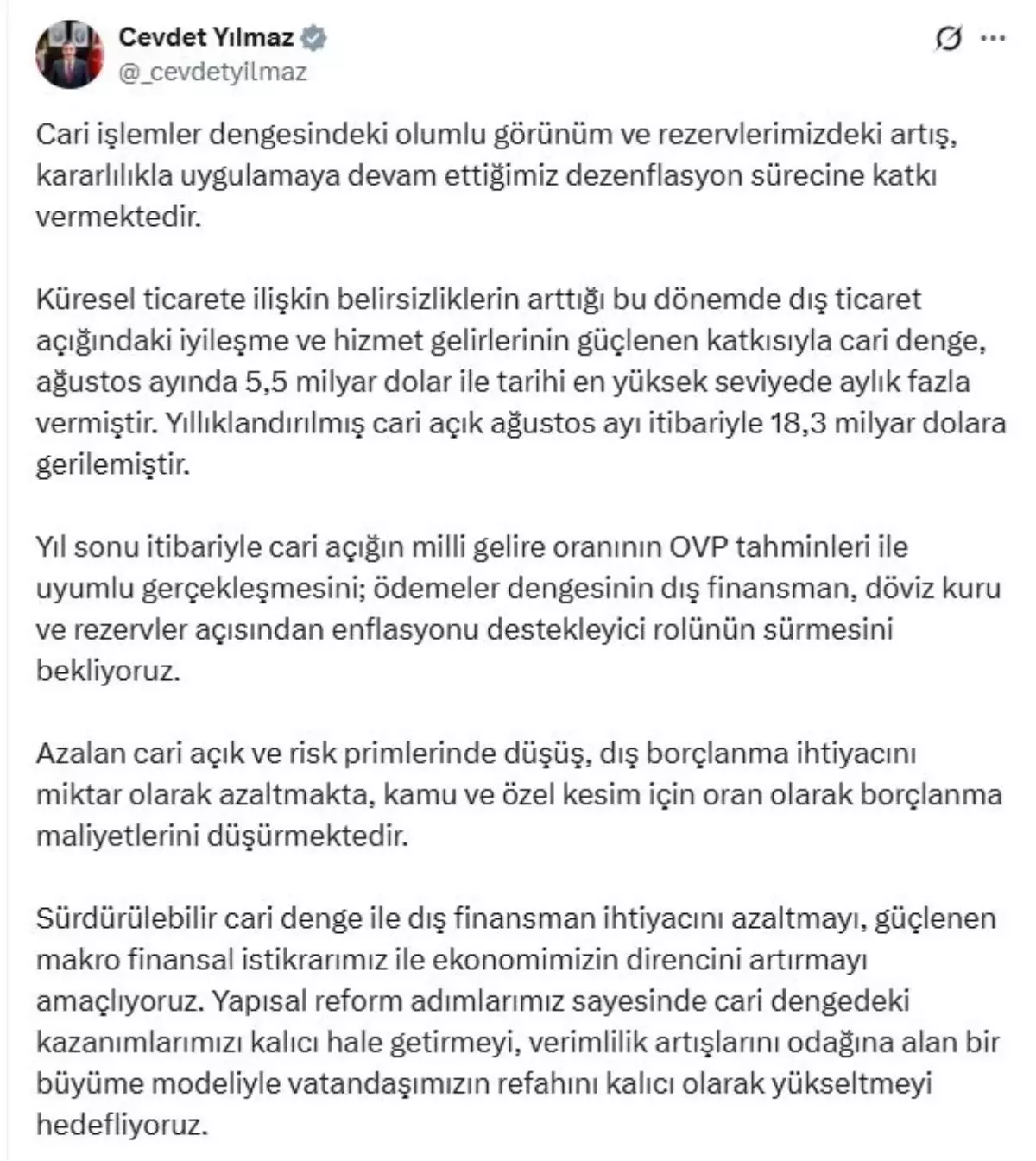 cevdet yilmaz cari islemler dengesindeki olumlu gelismeler surecek zCx2FpyA.jpg