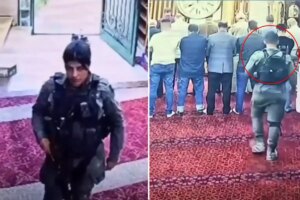 tepki ceken olay camiye ayakkabi ile girip namaz kilanlari gozaltina aldilar eI6Hx6yi.jpg
